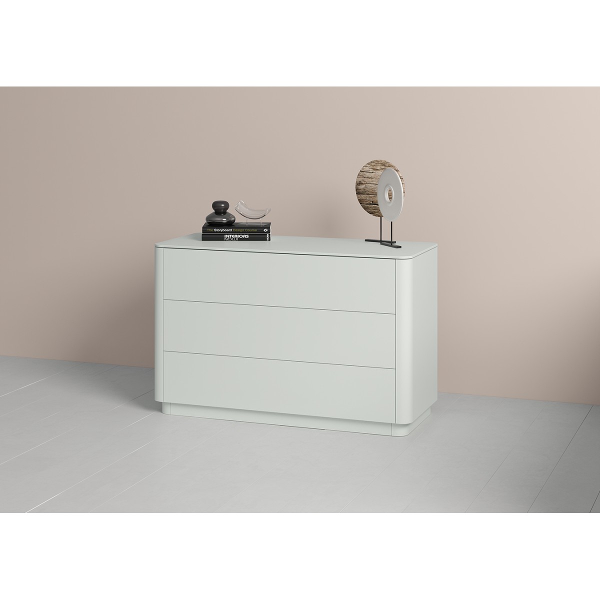 Комод Tammi 3 ящика ширина 120 см (светло-серый)