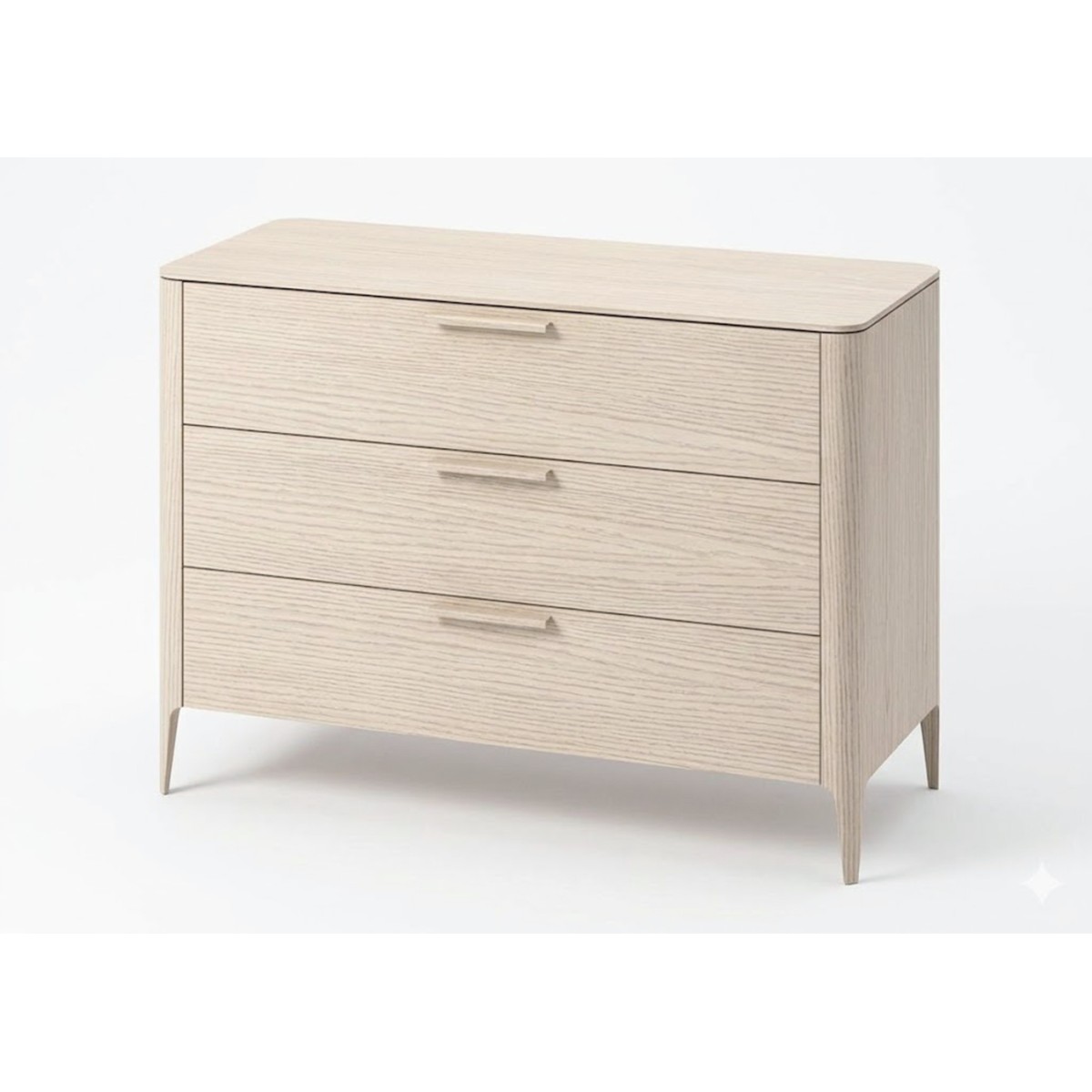 Комод Type oak 3 ящика ширина 120 см (беленый дуб)