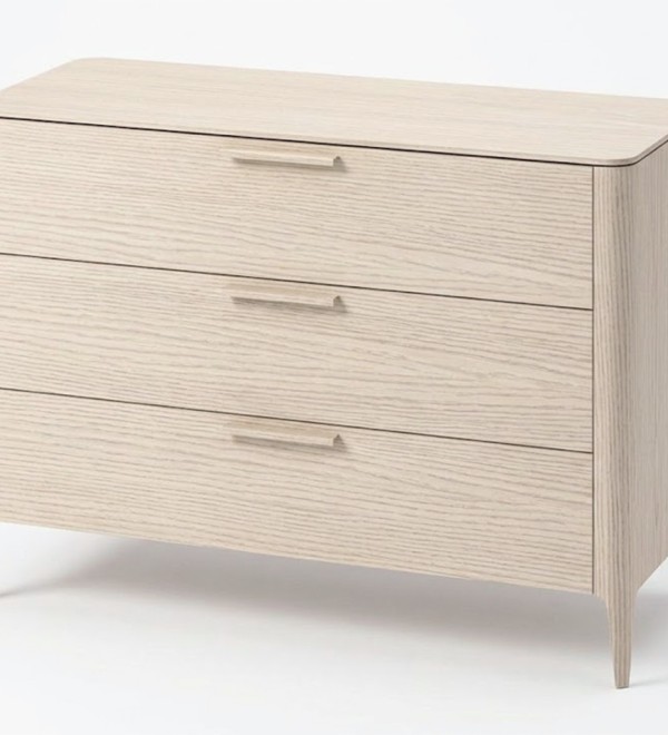 Комод Type oak 3 ящика ширина 120 см (беленый дуб)
