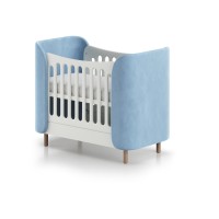 Кроватка KIDI Soft mini cпальное место 60*120 см (голубой)