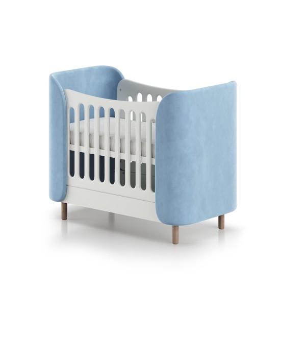 Кроватка KIDI Soft mini cпальное место 60*120 см (голубой)