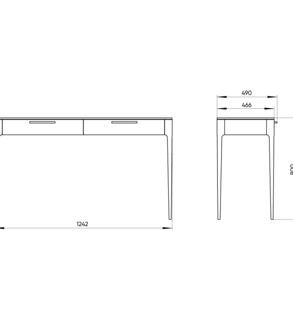 Консоль Type oak 2 ящика ширина 120 см (черный)