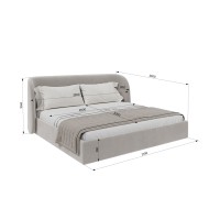 Кровать двуспальная Classic 200 см (коричневый, рогожка)