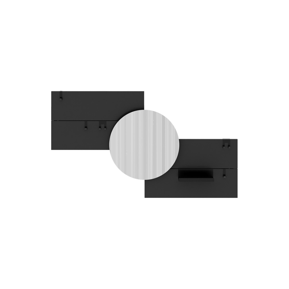 Вешалка Stripe M горизонтальная с зеркалом D 60 см (черный)