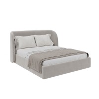 Кровать двуспальная Classic 160 см (серый, велюр)