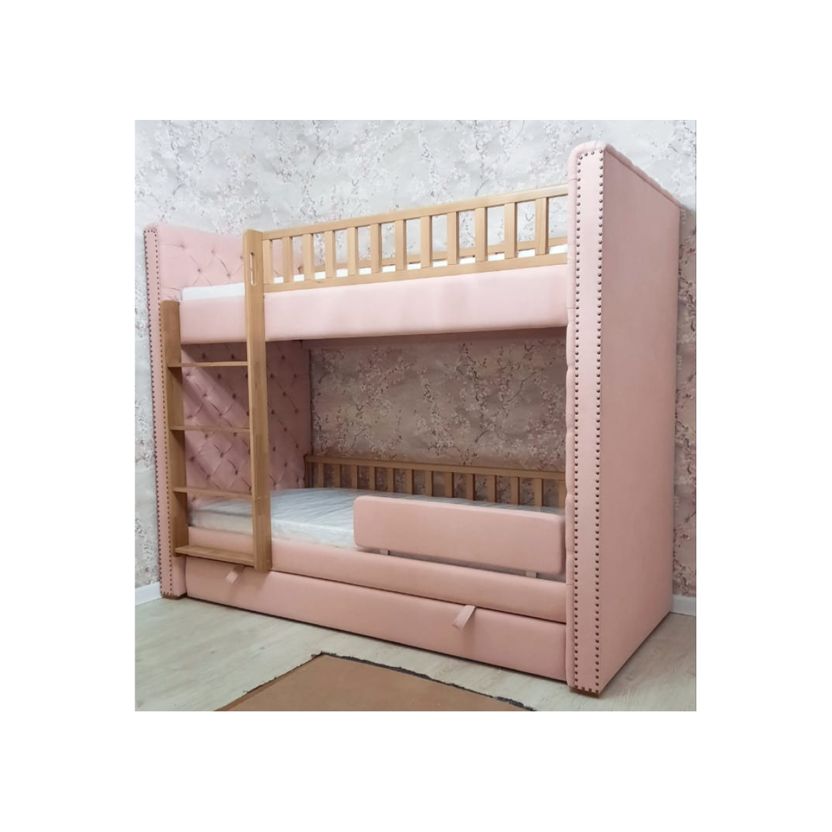 Кровать двухъярусная Elit soft (розовый)