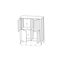 Шкаф Type oak 4 двери (светло-серый)