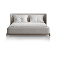 Кровать Basic спальное место 140*200 см (молочный, рогожка)