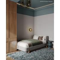 Кровать Basic спальное место 120*200 см (серый, рогожка)