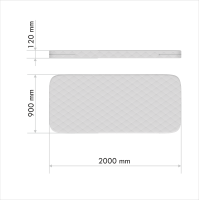 Матрас для дивана-кровати KIDI soft кокос/eco-foam/латекс 12 см (90*200 см)