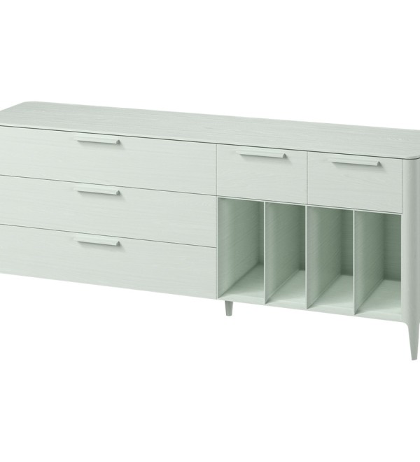 Тумба Type oak 5 ящиков 4 полки ширина 200 см (белый)