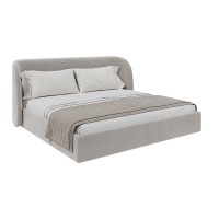 Кровать двуспальная Classic 200 см (серый, велюр)