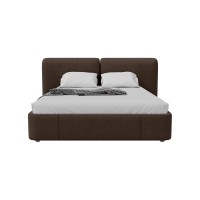 Кровать двуспальная Hub Soft 160 см (шоколад, твид)