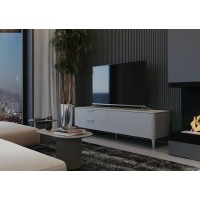 Тумба Type oak под ТВ 2 ящика откидная дверь (серо-бежевый)