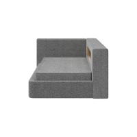 Диван-кровать Cube c нишей L (серый, рогожка)