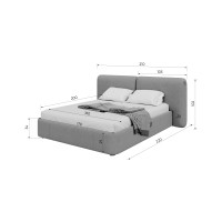 Кровать двуспальная Hub Soft 160 см (молочный, букле)