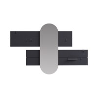 Вешалка Stripe L горизонтальная с зеркалом 60*160 см (черный)