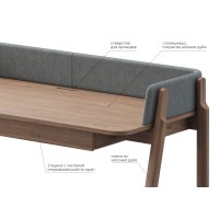 Стол письменный Basic 120*60 см (натуральный дуб, серый твид)