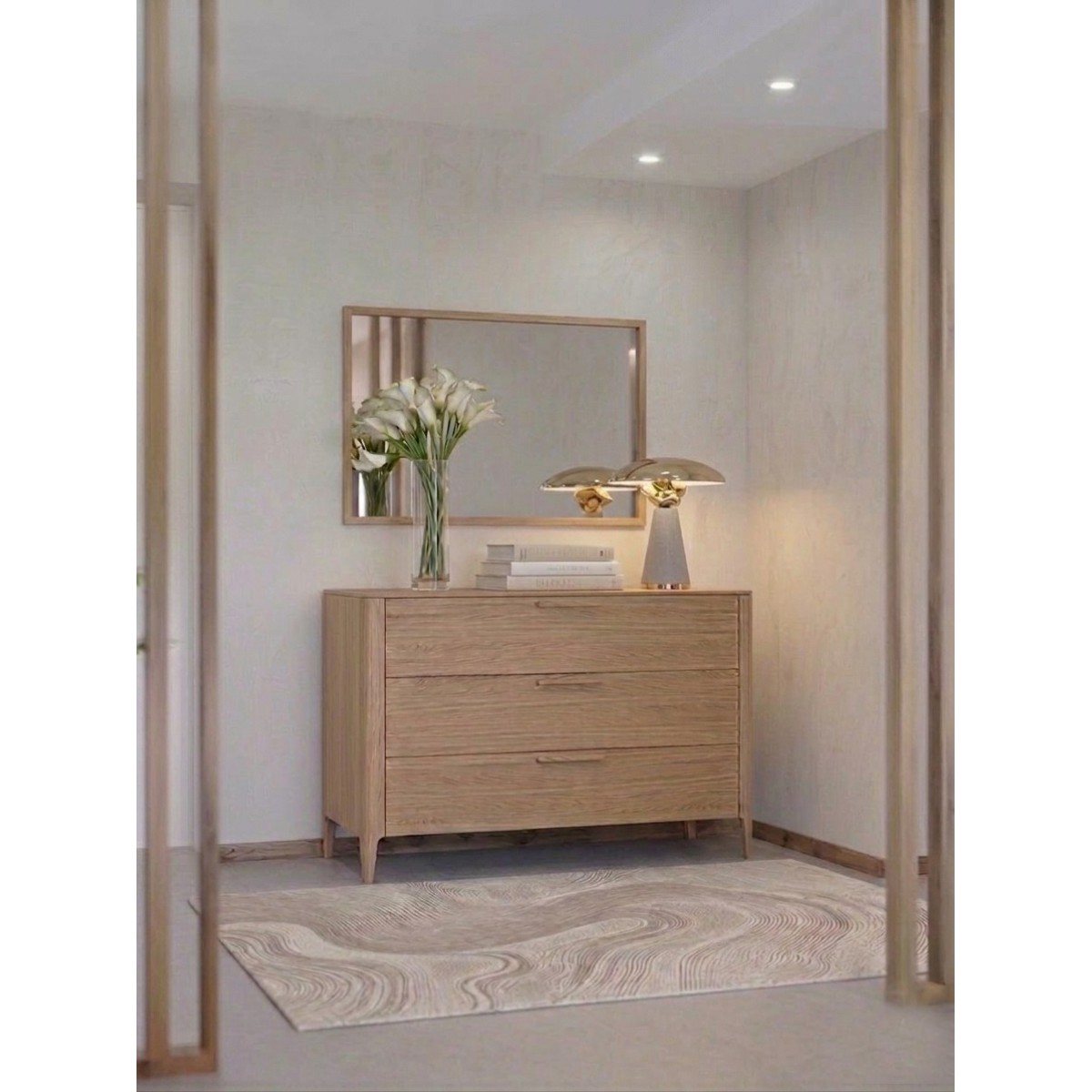 Комод Type oak 3 ящика ширина 120 см (натуральный дуб)
