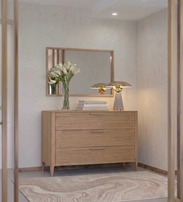 Комод Type oak 3 ящика ширина 120 см (натуральный дуб)