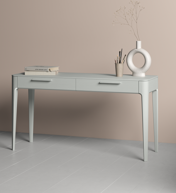 Консоль Type oak 2 ящика ширина 140 см (светло-серый)