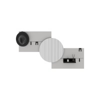 Вешалка Stripe M горизонтальная с зеркалом D 60 см (светло-серый)