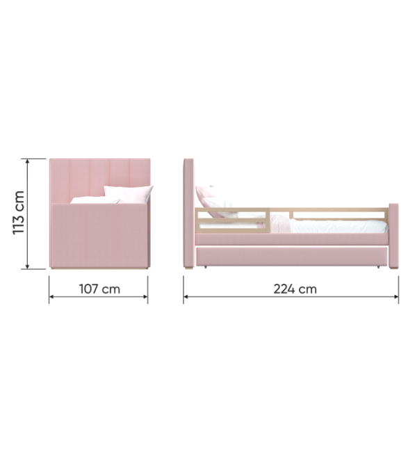 Кровать подростковая Cosy спальное место 90*200 см (розовый)