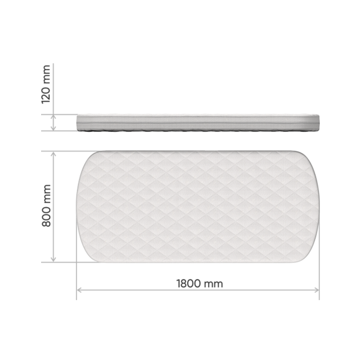 Матрас для кровати KIDI кокос/eco-foam/латекс 12 см (80*180 см)