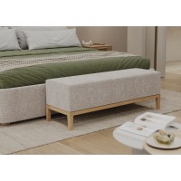 Банкетка Fjord 120 см (молочный букле, бук)