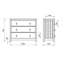 Комод Wood 3 ящика (белый)
