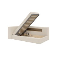 Диван-кровать Cube c нишей L (молочный, рогожка)