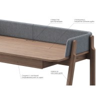 Стол письменный Basic 140*60 см (натуральный дуб, светло-серый твид)