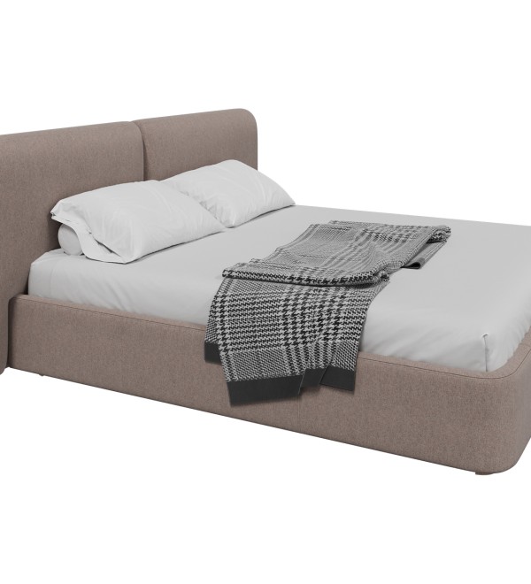 Кровать двуспальная Hub Soft 180 см (капучино, твид)