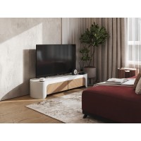 Тумба Lagom nova под ТВ 2 ящика ширина 140 см (дымка, дуб)