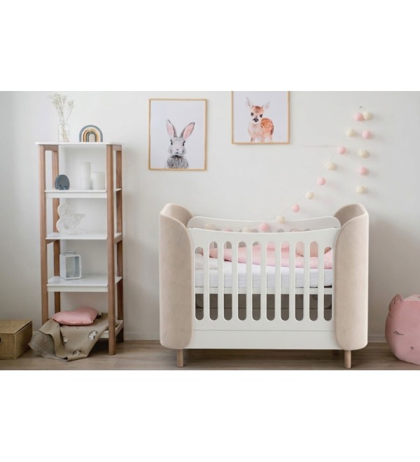 Кроватка KIDI Soft mini cпальное место 60*120 см антивандальная ткань (бежевый)