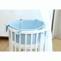 Мягкие бортики для кроватки Ellipsebed (голубой, сатин)