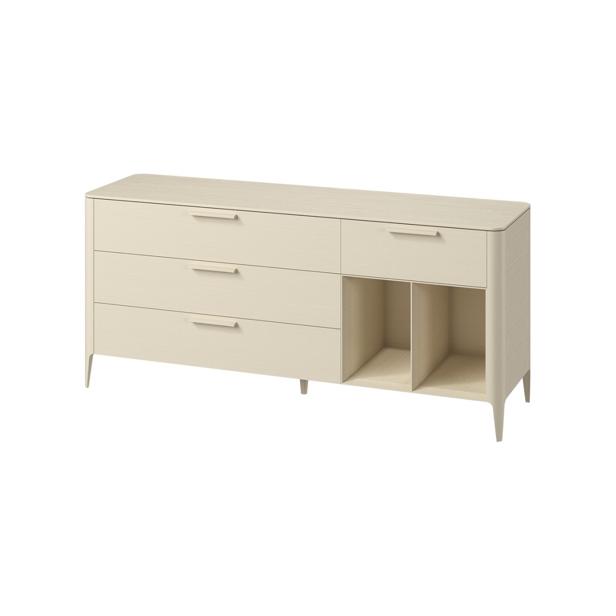 Тумба Type oak 4 ящика 2 полки ширина 180 см (молочный)