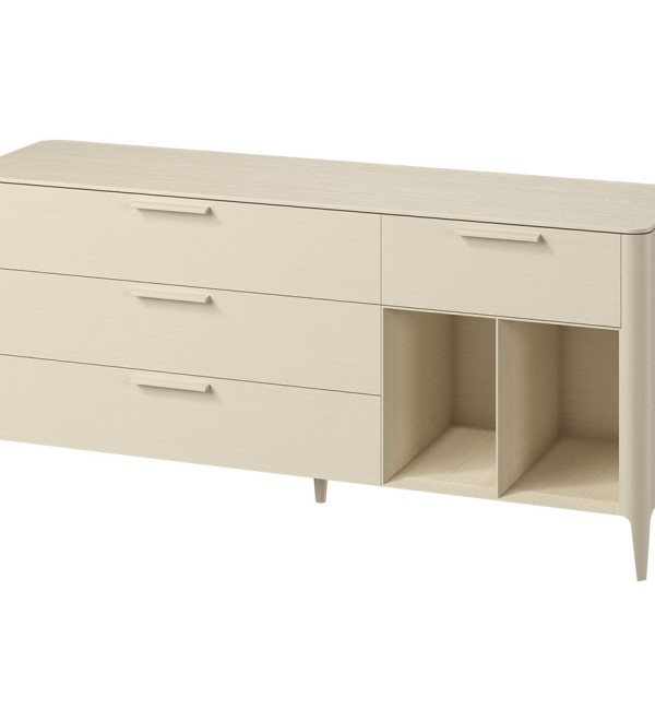 Тумба Type oak 4 ящика 2 полки ширина 180 см (молочный)