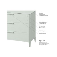 Комод Type oak 3 ящика ширина 90 см (белый)