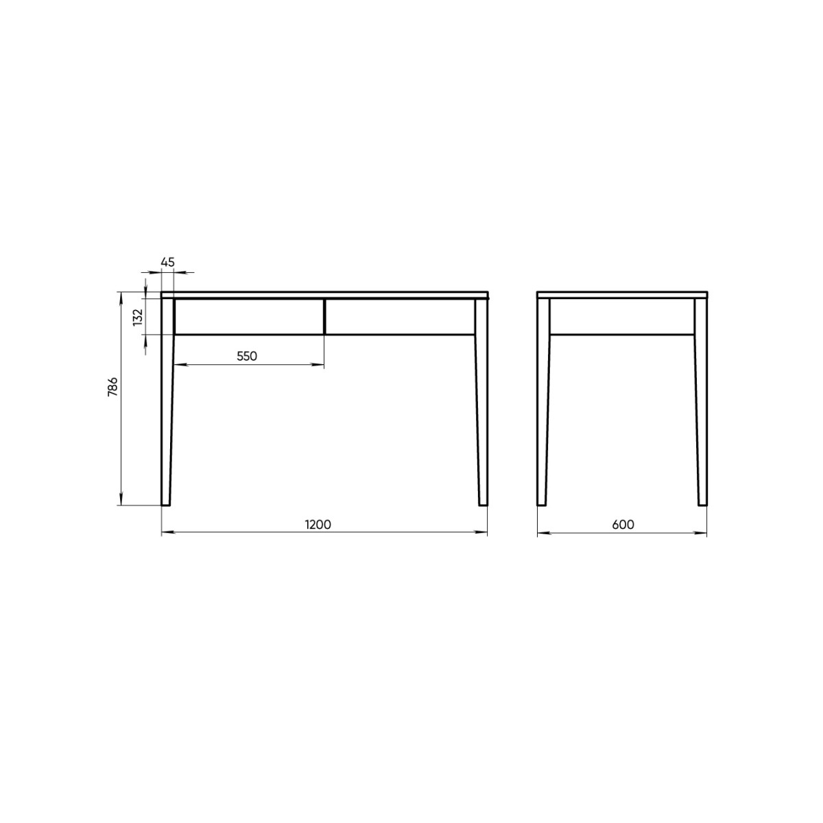 Стол письменный Fjord 120*60 см (темно-серый)