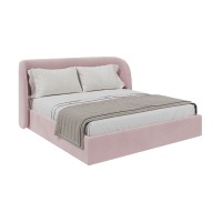Кровать двуспальная Classic 180 см (розовый, велюр)