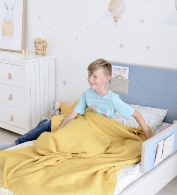 Кровать подростковая Soft (бежевый/голубой) 90*200 см