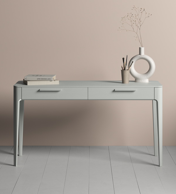 Консоль Type oak 2 ящика ширина 140 см (светло-серый)