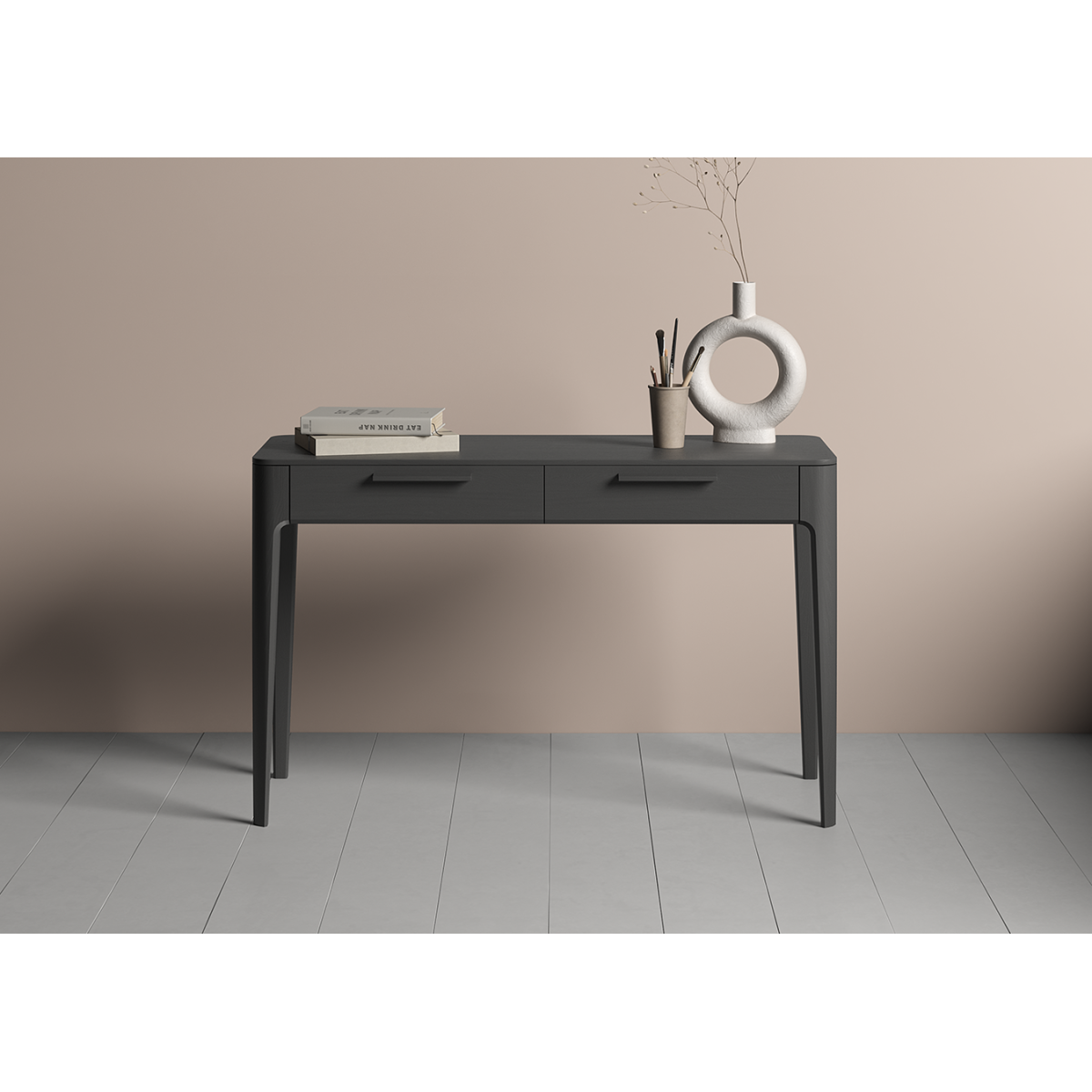 Консоль Type oak 2 ящика ширина 120 см (черный)