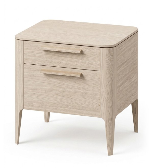 Тумба прикроватная Type oak 2 ящика ширина 50 см (беленый дуб)