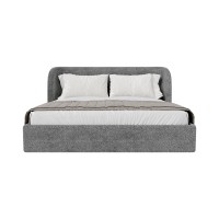 Кровать двуспальная Classic 180 см (серый, рогожка)