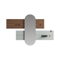 Вешалка Stripe L горизонтальная с зеркалом 60*160 см (орех, серый)