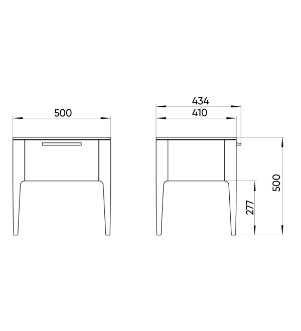 Тумба прикроватная Type oak 1 ящик (белый)