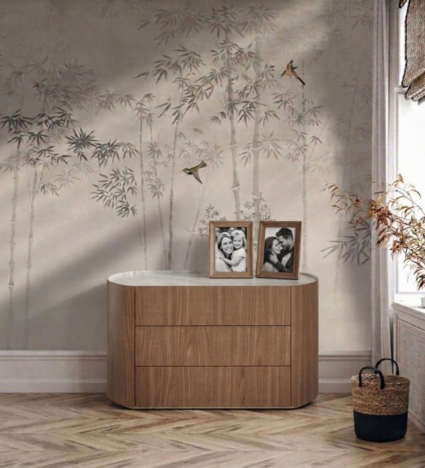 Комод Lagom 3 ящика ширина 120 см (натуральный дуб, камень LC)