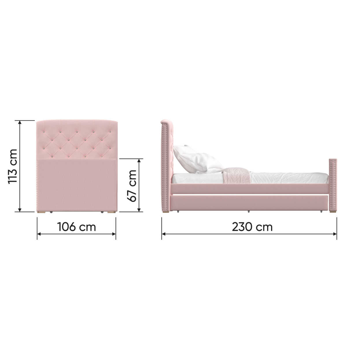 Кровать подростковая Elit soft (серый)